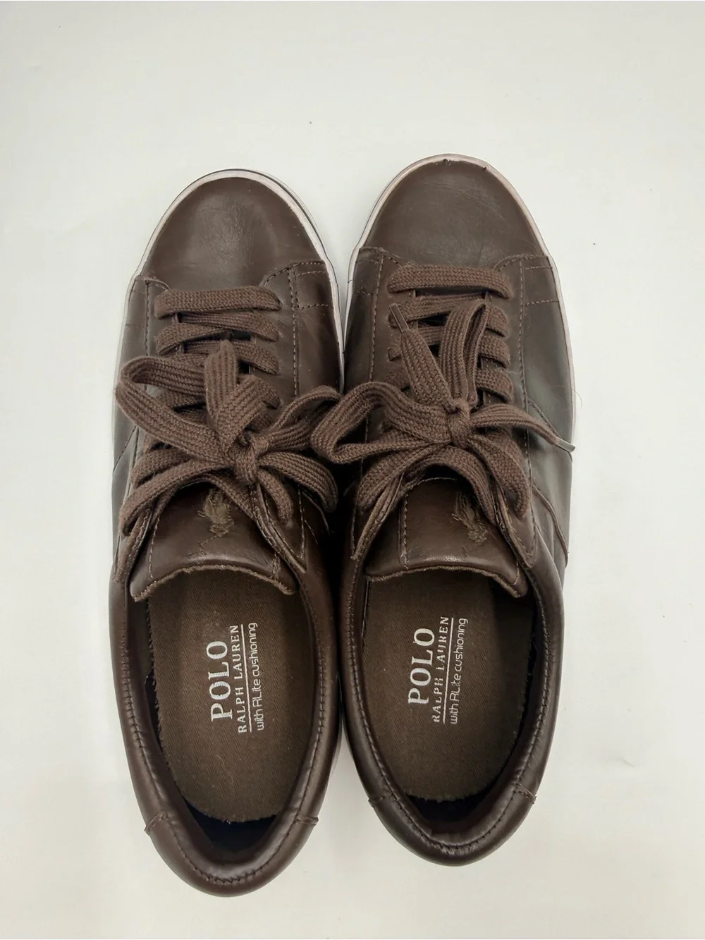 Polo Ralph Lauren Sayer Men’s Size 10D Brown Leather Low Top Sneakers Shoes